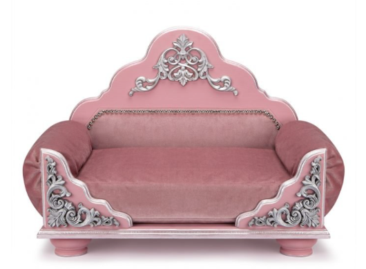 Dog Bed, Pink, Rose, Silver, Barock