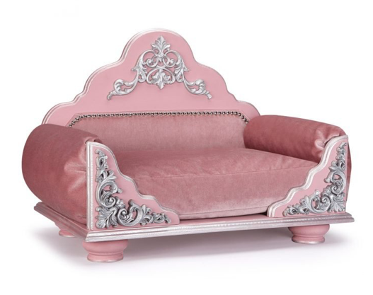 Dog Bed, Pink, Rose, Silver, Barock