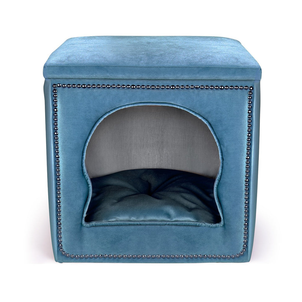 blue dog bed